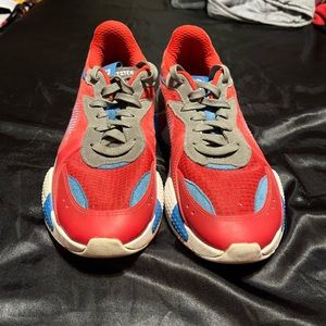 puma red white and blue shoes